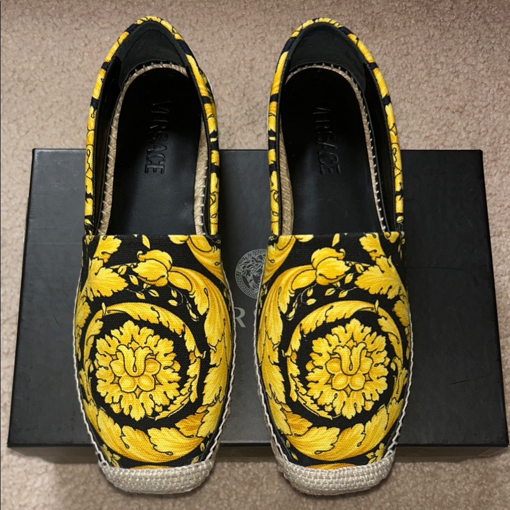 Versace Black and Yellow Espadrilles